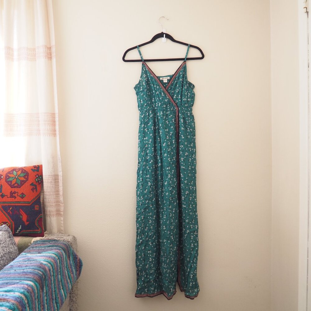 !! Billabong Soft Seas Green Emerald Bay Floral Printed Spaghetti Strap - Picture 5 of 8